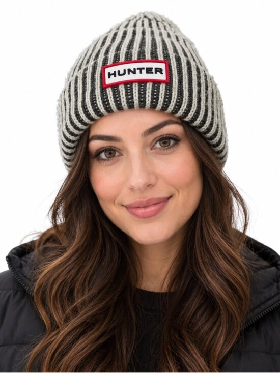 Hunter Accessories - Hunter Fisherman Unisex One Size Maa Green Stripe Knit Cuffed Hat Beanie Toque